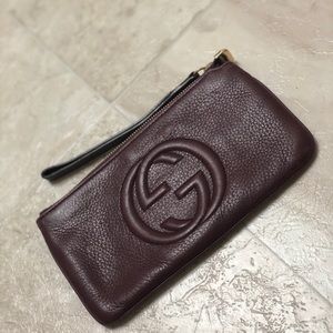 Authentic Gucci leather wristlet